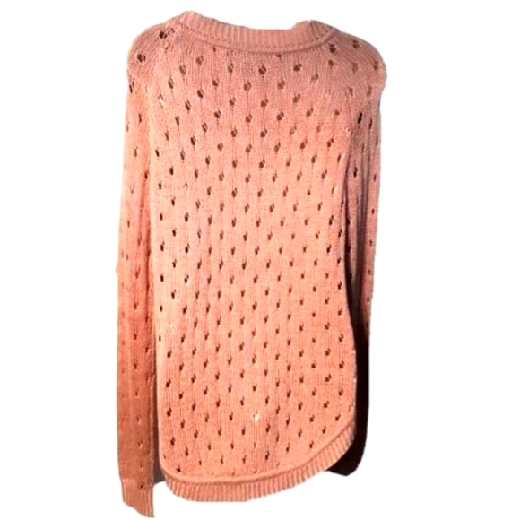 MATERIAL GIRL Women's Vintage Pink Sweater with Zip Up Front Size Large - Picture 2 of 4